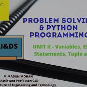 3 GE8151 UNIT2 Variables Expressions Statements Tuple Assignment AIDS FIRST