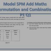 Model Add Maths Paper 1 Permutation And Combination Q1