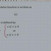 An Introduction To The Modulus Function