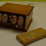 IN 12 Nixie Clock Mahogany Brass Style