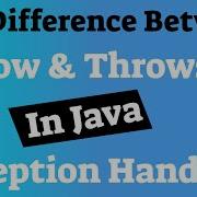 Difference Between Throw And Throws In Exception Handling Video 189