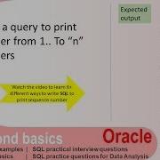 Oracle Sql Practice Exercise With Solution SQL Query To Print Sequence Of Numbers