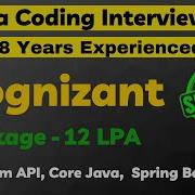 Cognizant Java Coding Interview Stream API Java 8 Package 12LPA