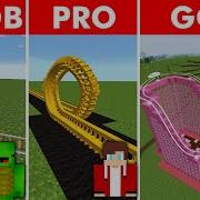 Minecraft NOOB Vs PRO ROLLER COASTER BUILD CHALLENGE