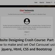Website Design Part 6 How To Make Owl Carousel Using Jquery Html CSS And Bootstrap