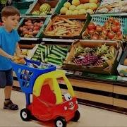 Supermarket Song Kids Doing Grocery Shopping With Cozy Shopping Cart Learn Fruits And Veg