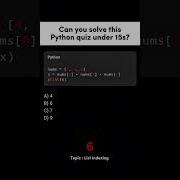 Can You Solve This Python Quiz Under 15 Second Part 2 Coding Programming Python Shorts
