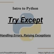 Intro To Python Try Except Error Handling Raise Exception