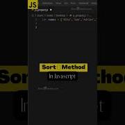 Sort Method In JavaScript Syntax Examples Shorts