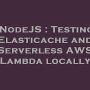NodeJS Testing Elasticache And Serverless AWS Lambda Locally