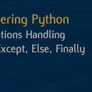 Learn Python In Arabic 091 Exceptions Handling Try Except Else Finally
