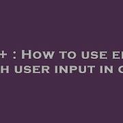 C How To Use Enum With User Input In C