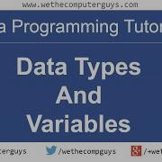 Java Programming Language Lect 3 Java Data Types And Variables