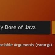 Daily Dose Of Java Part 72 Variable Arguments Vararg