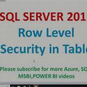 Row Level Security In Sql Server RLS In SQL Security In SQL Server