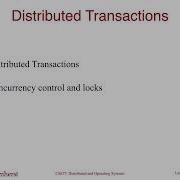 UMass CS 677 Spring 22 Lecture 15 Distributed Transactions