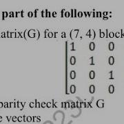 Linear Block Code Solution Of Previous Year Paper ITC Parity Check Matrix H Code Vectors