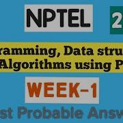 Programming Data Structures And Algorithms Using Python NPTEL Week 1 Answers 2025 Nptel