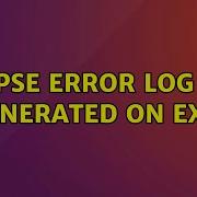 Ubuntu Eclipse Error Log File Generated On Exit