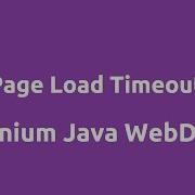 PageLoadTimeout In Selenium Java WebDriver