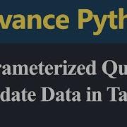 How To Update Data In Table Parameterized Query In Python Hindi