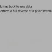 02 PIVOT And UNPIVOT