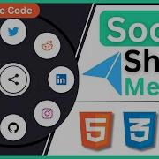 Animated Circular Social Media Share Menu Using HTML CSS JS With Source Code