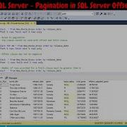 SQL Server Pagination Offset And Fetch Clause