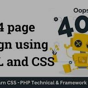 Learn How To Create A Responsive 404 Page Website Design Using HTML And CSS
