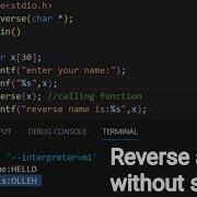 Reverse A String In C Without Using Strrev Function String Coding Journey033
