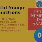 Numpy Functions Minimum Maximum Vertical Stacking Horizontal Stacking Sum Of Row Column In Hindi
