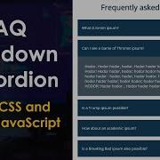 FAQ Dropdown Accordion Tutorial HTML CSS And JavaScript