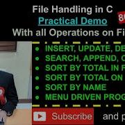 File Handling In C INSERT UPDATE DELETE SORT SEARCH Of STUDENT RECORD IN FILE WITH STRUCTURE