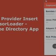 Content Provider Insert And CursorLoader Employee Directory App 3