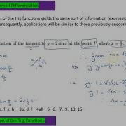Application Of Derivative Of Trig Functions