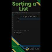 Как отсортировать список по возрастанию в Python Shorts