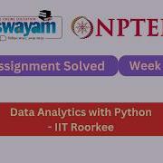 Data Analytics With Python Week 12 NPTEL ANSWERS 2026 Nptel Nptel2026 Myswayam
