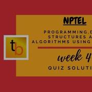 Programming Data Structures And Algorithms Using Python NPTEL Course WEEK 4 QUIZ SOLUTION