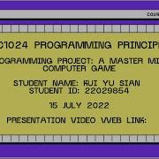 CSC 1024 Programming Principle Mastermind Game