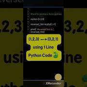 Python Program To Reverse A List Using 1 Line Code Shorts Python Pydroid3 Programming