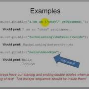 Lesson 07 Escape Sequences