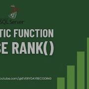 DENSE RANK Analytic Function In SQL Server 11 DenseRank SQLServer AnalyticFunctions SQLTips