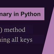 Keys Method In Python Dictionary Dictionary In Python Fetching All Keys From Dictionary