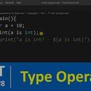 Dart Tutorial 8 Type Test Operators In Dart Programming