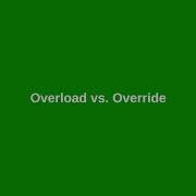 Chapter 11 Overload Vs Override
