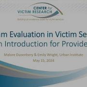 Program Evaluation In Victim Services An Introduction For Providers