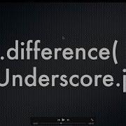 Underscore Js Series Difference Difference Function