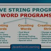 String Programs In Java Part 2 Corejava Stringshandling String Programs Java4quicklearning