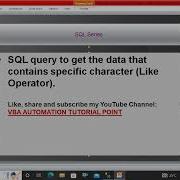 SQL Query To Get Data With Specific Character Like Escape