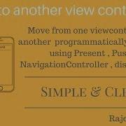 Move From One Viewcontroller To Another In Swift 3